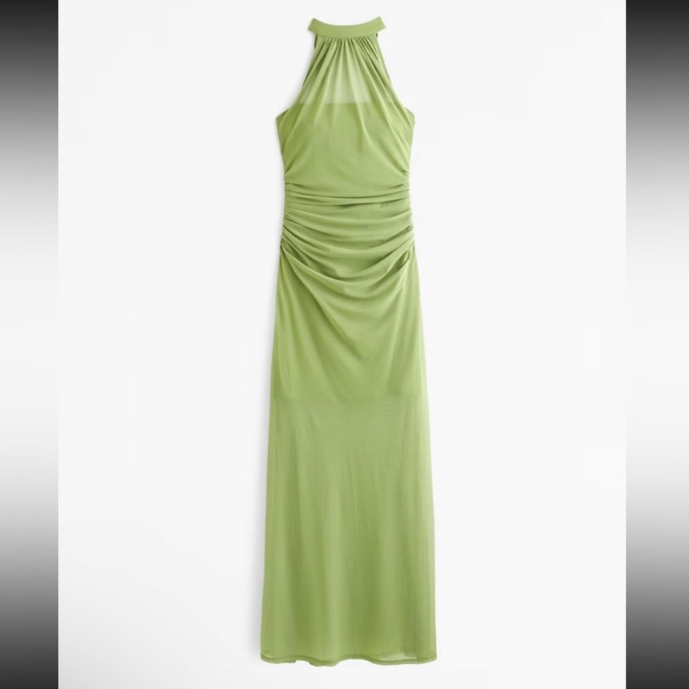 NWT Abercrombie Green Halter Maxi Dress TALL